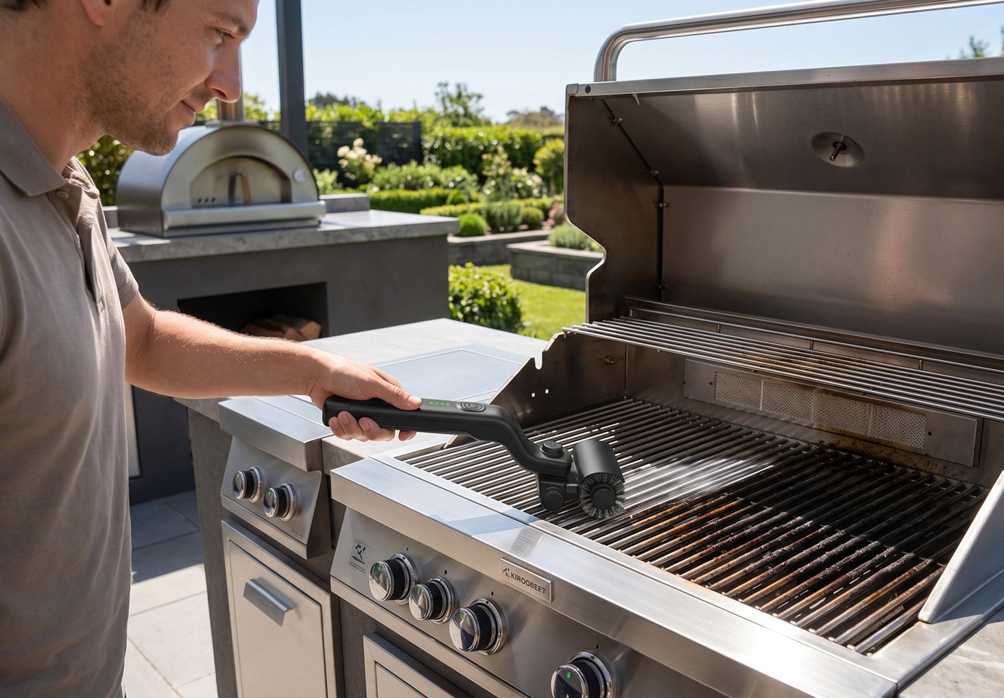 Clean your grill effortlessly with the innovative GriliZap Electric BBQ Grill Cleaner.
