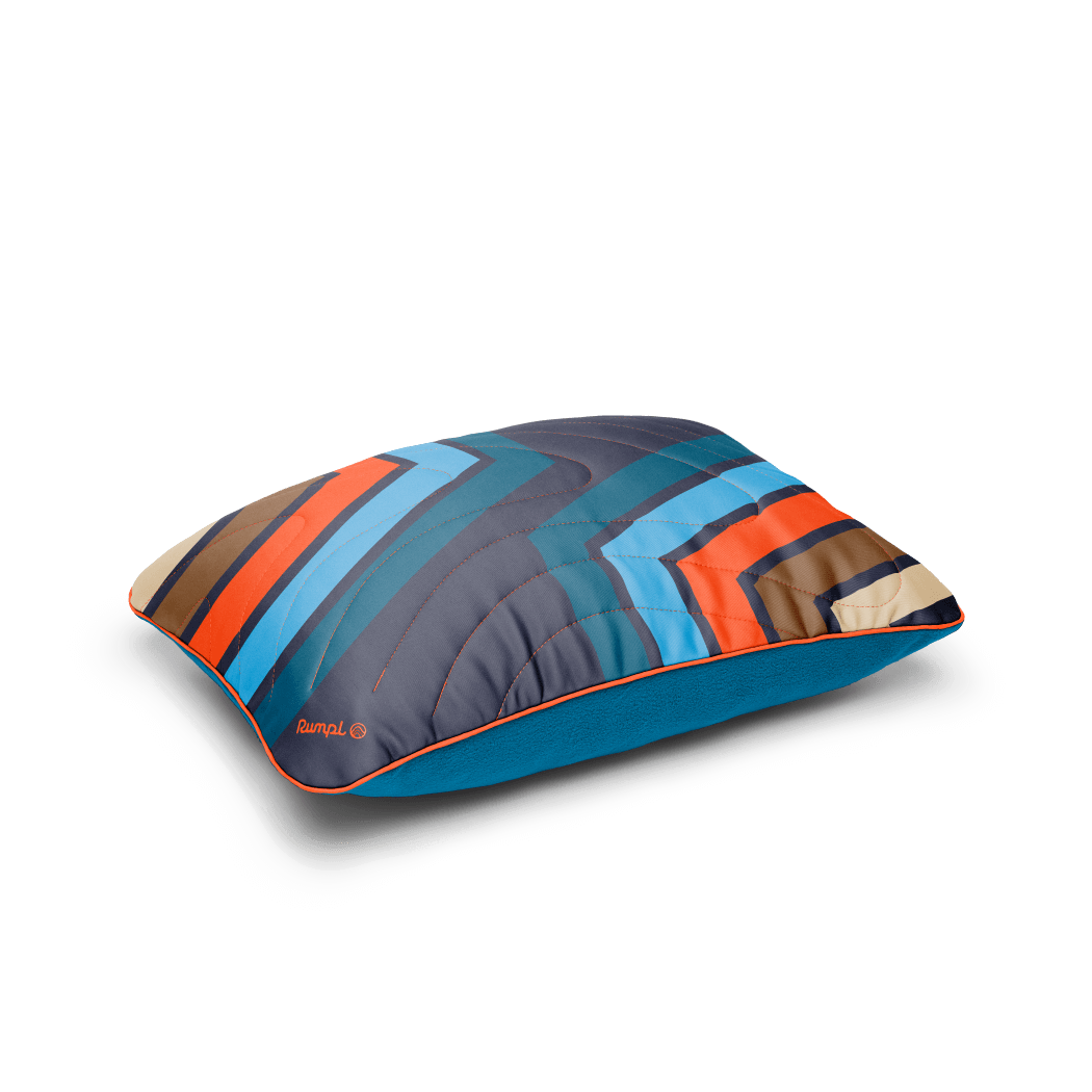 The Camp Pillow - Midnight Retro Stripes