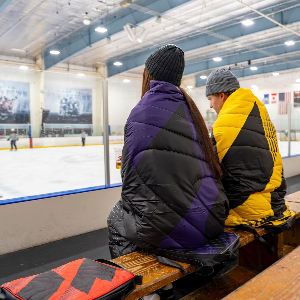 Gametime Puffy Blanket - Blue / Orange