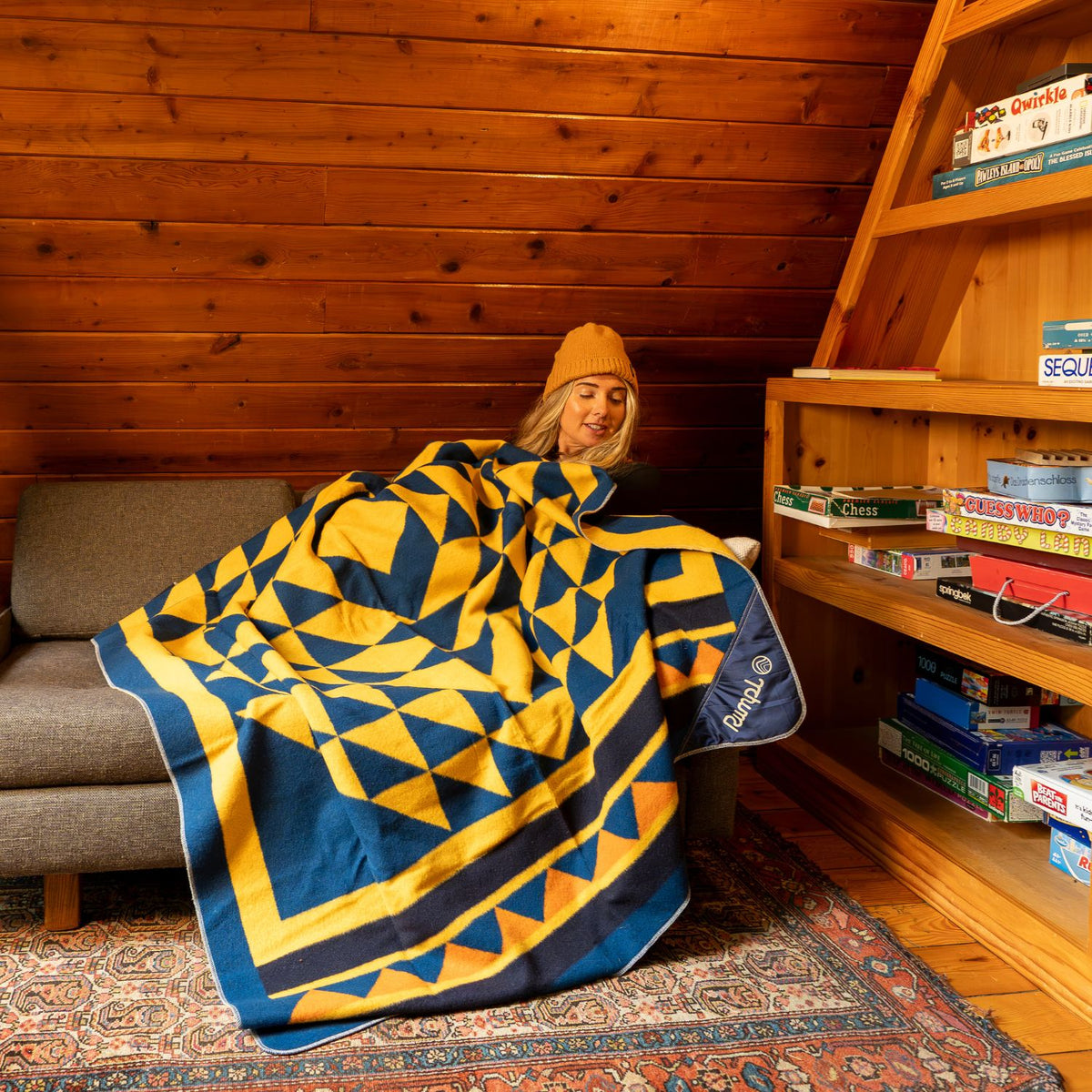 Merino Softwool Blanket - Quilted Amber