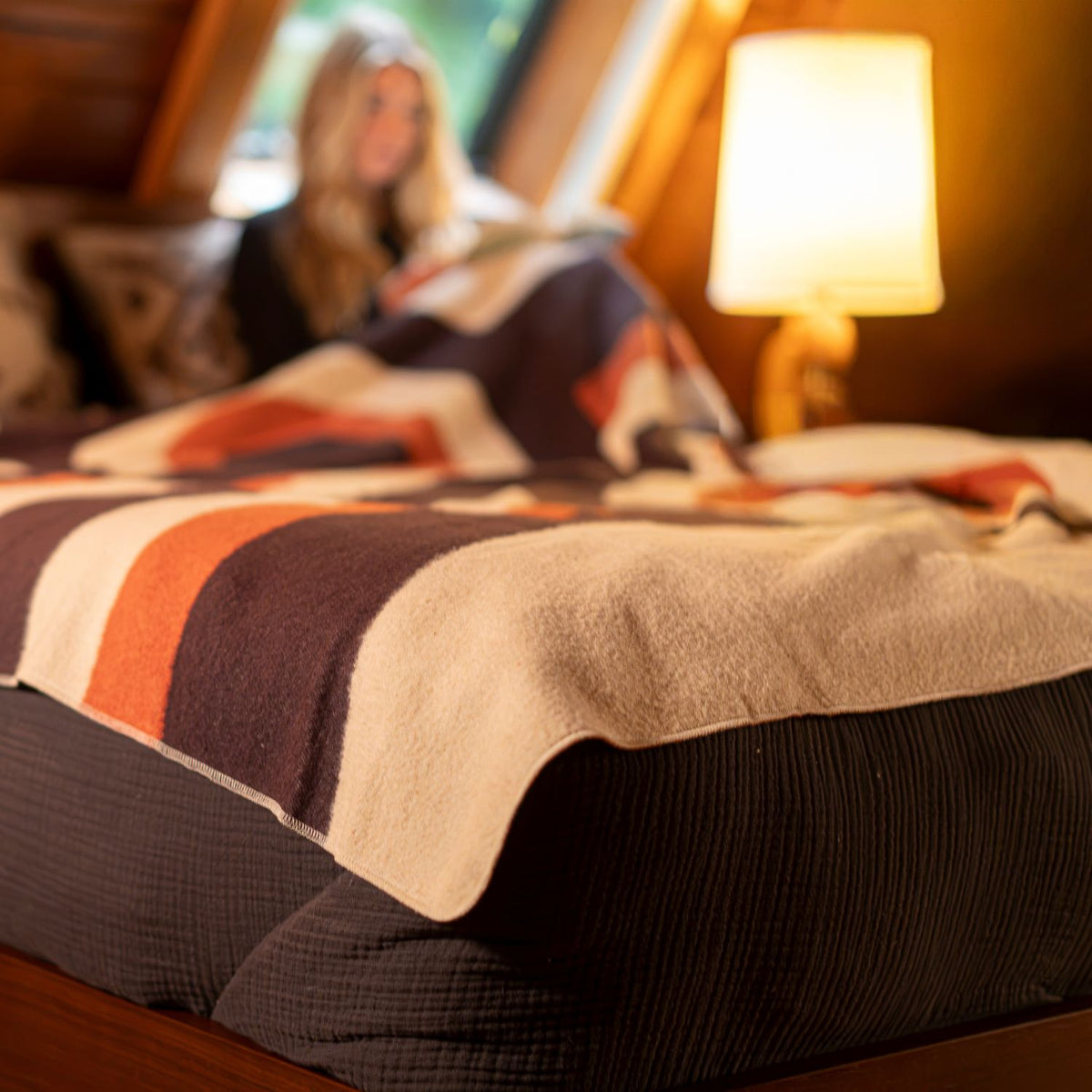 Merino Softwool 2 Person Blanket - Natural Cream Twist