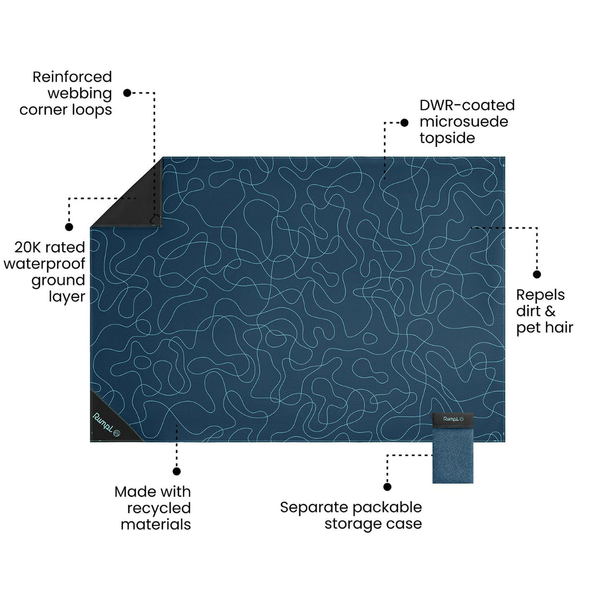 Pack Mat - Puzzled Blue