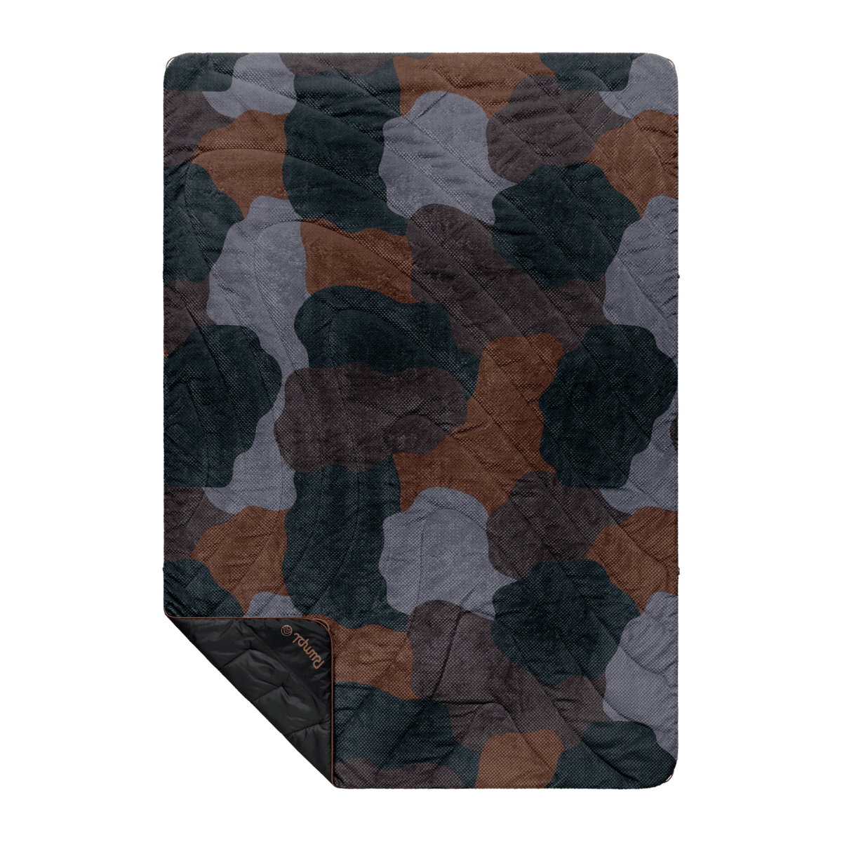 Fleece Puffy Blanket - Puzzled Black