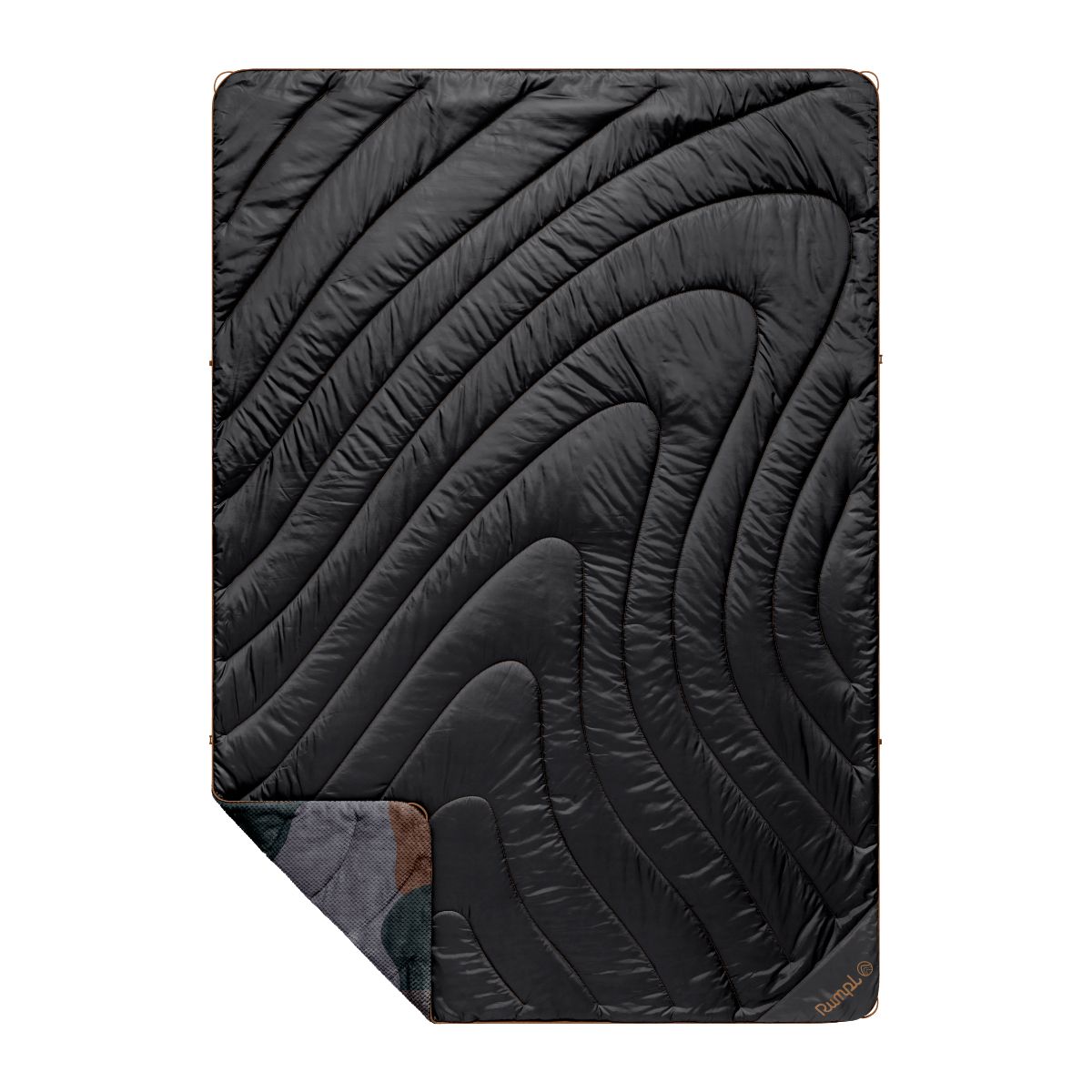 Fleece Puffy Blanket - Puzzled Black