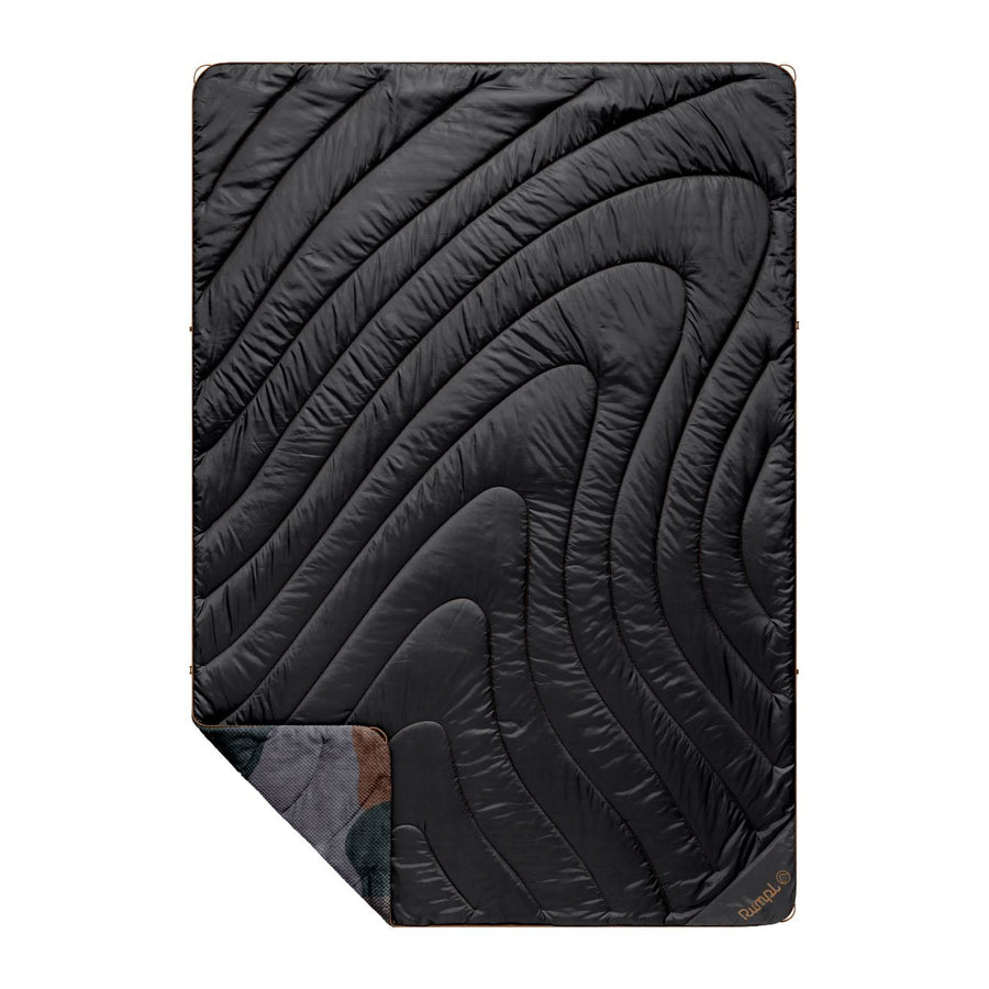 Fleece Puffy Blanket - Puzzled Black