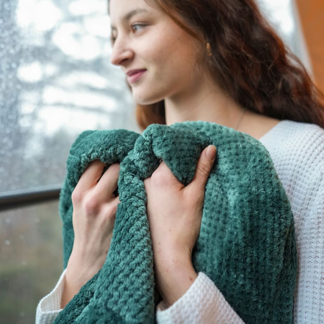 Fleece Puffy 2 Person Blanket - Jade Fade