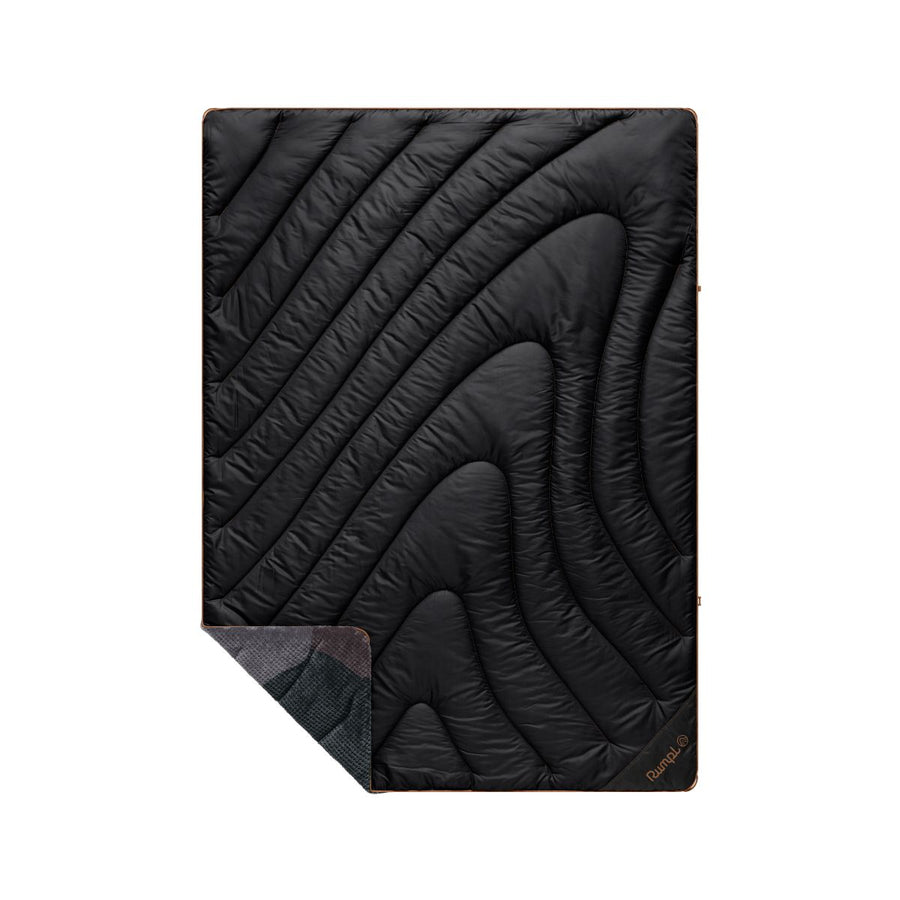Fleece Puffy Throw Blanket - Puzzled Black