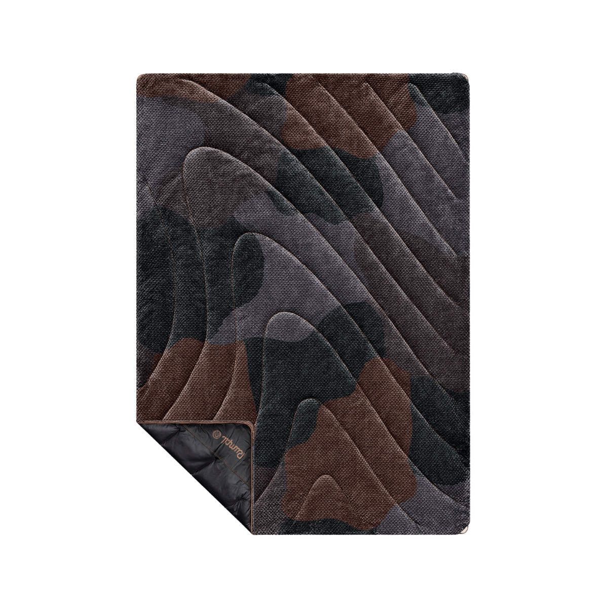 Fleece Puffy Throw Blanket - Puzzled Black