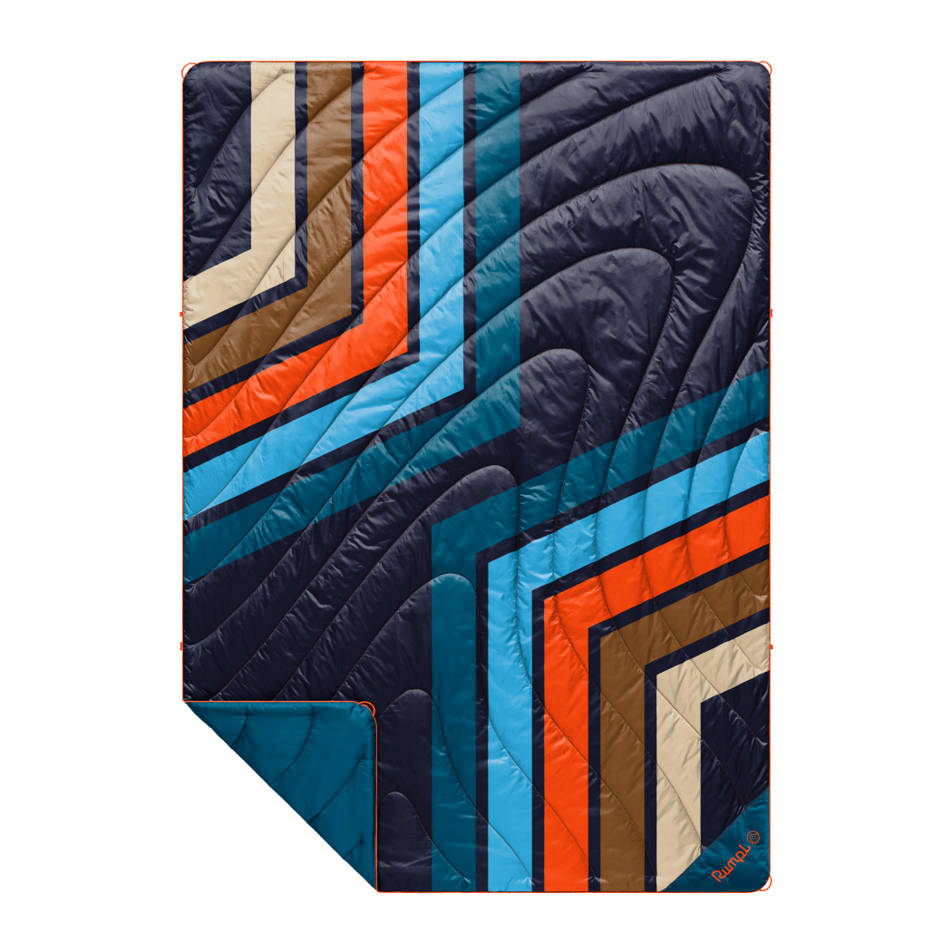 Original Puffy Blanket - Midnight Retro Stripes