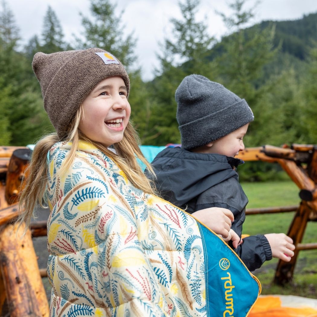 Original Puffy Throw Blanket - Mustard Fern