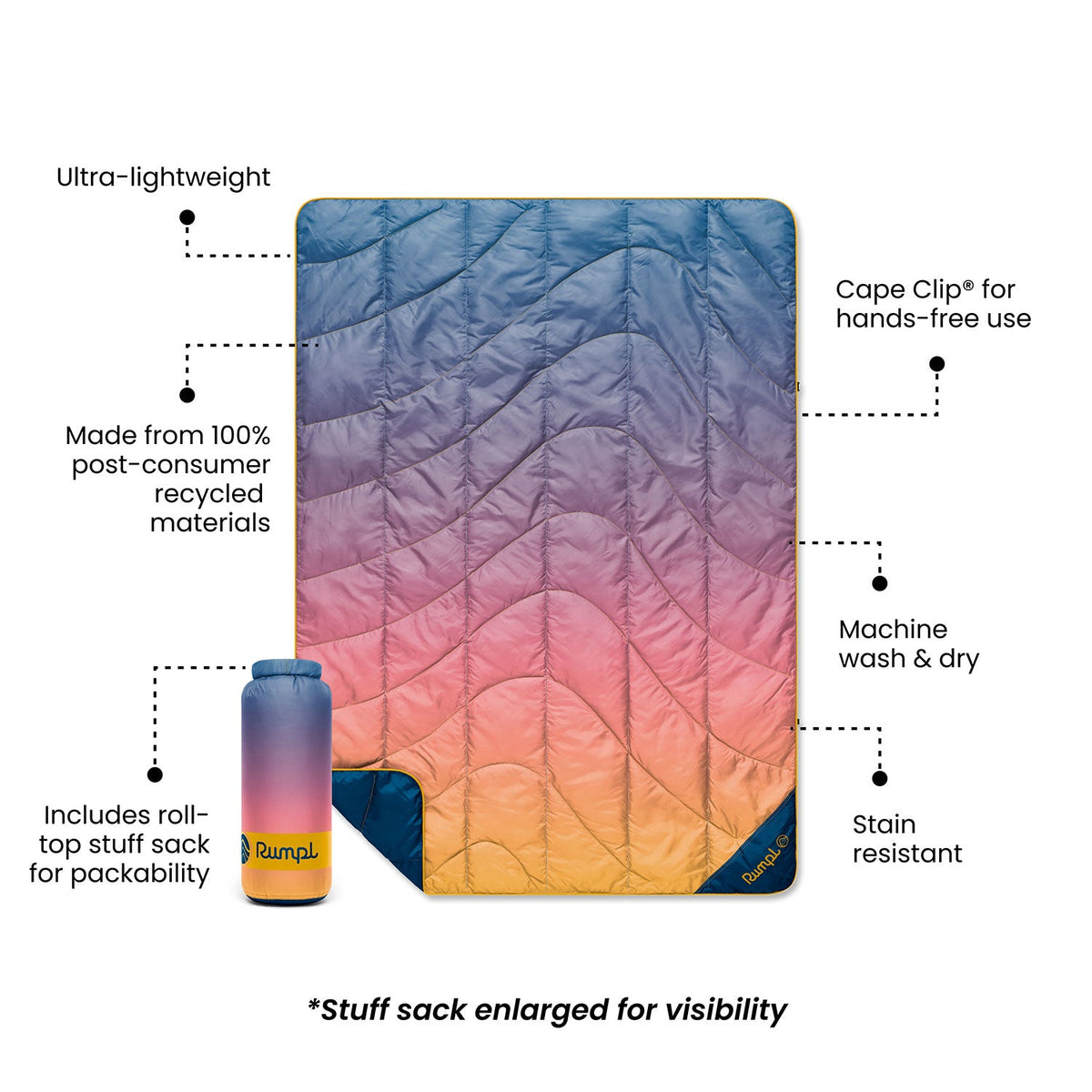 Travel Puffy Blanket - Horizon Fade