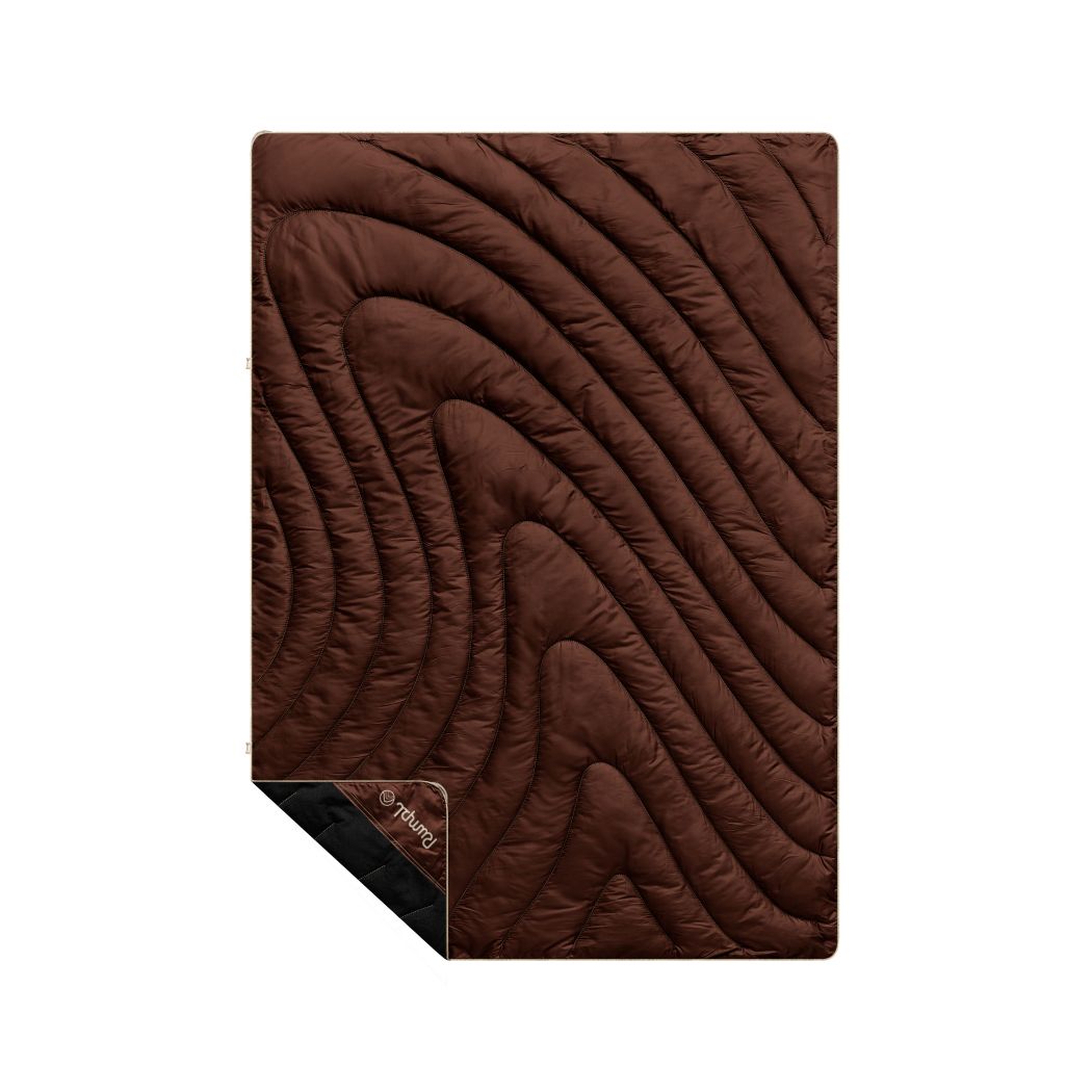 Campfire Puffy Throw Blanket - Black Mocha