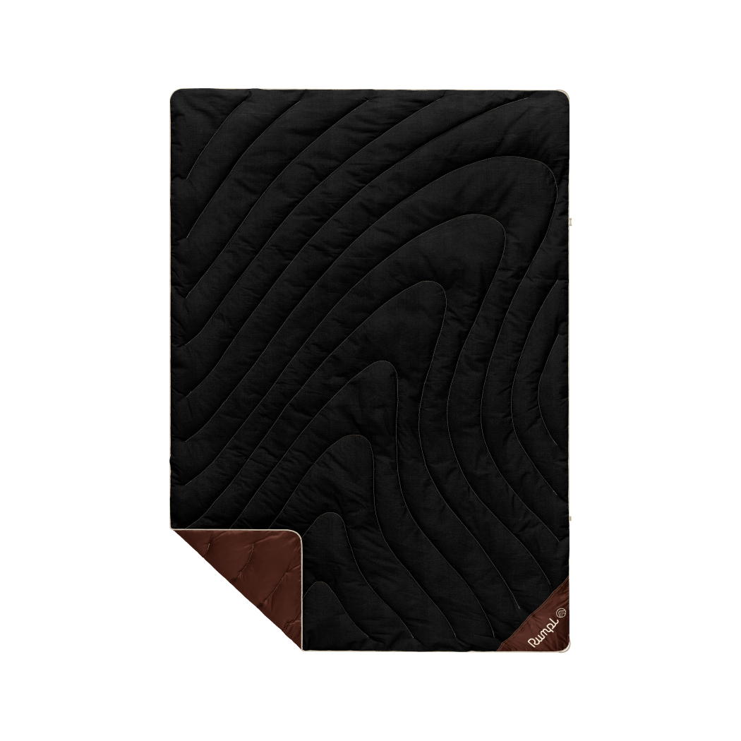 Campfire Puffy Throw Blanket - Black Mocha