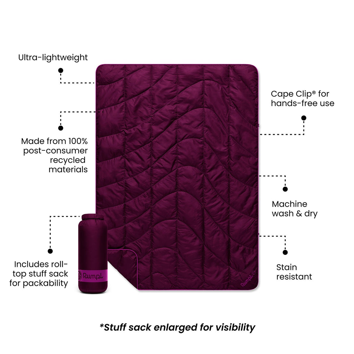 Travel Puffy Blanket - Plum