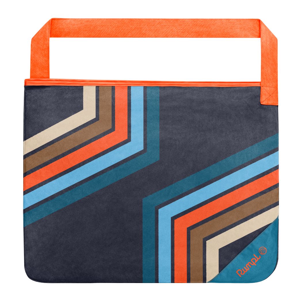 Tech Towel Tote Double - Midnight Retro Stripes