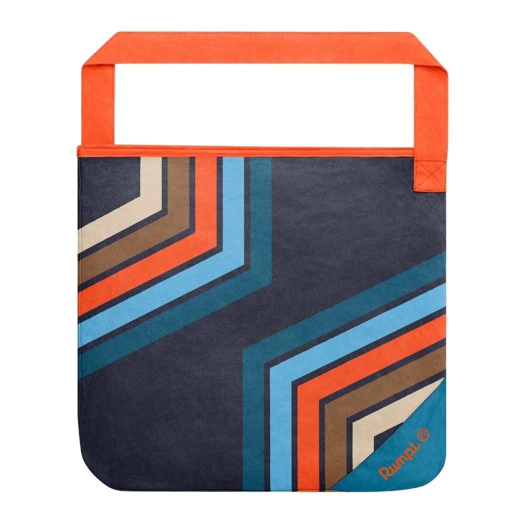 Tech Towel Tote - Midnight Retro Stripes