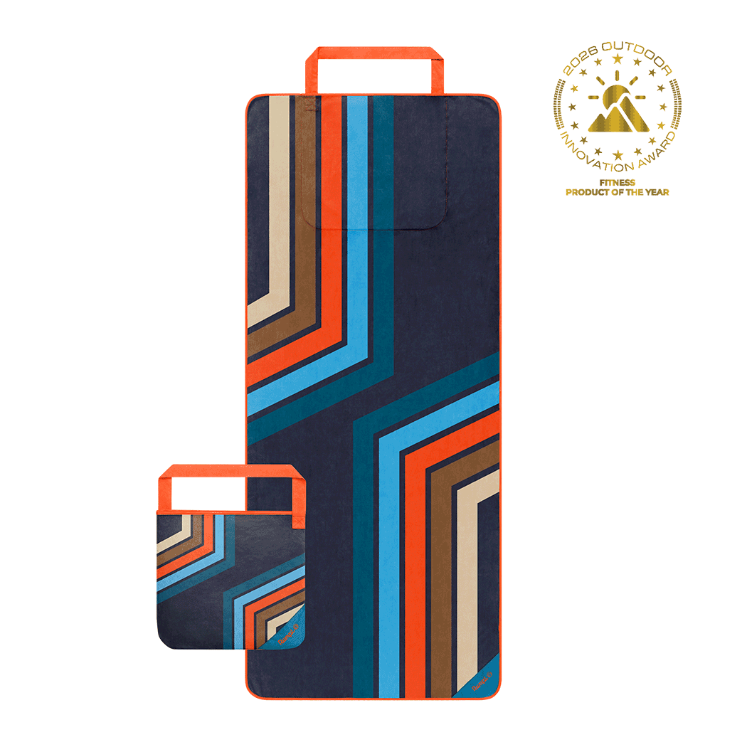 Tech Towel Tote - Midnight Retro Stripes